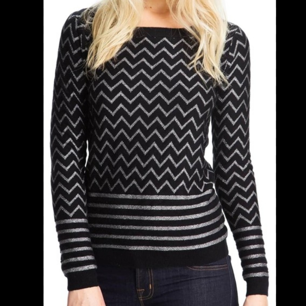 JOIE Hideaki Black and silver sweater